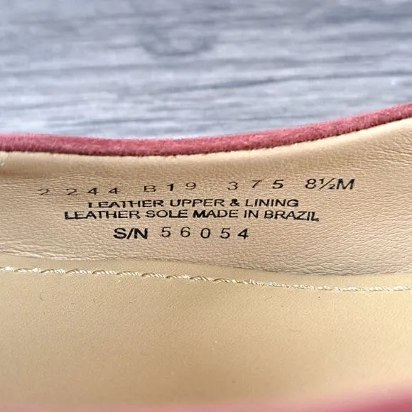 Tory Burch Platos 20mm Lancaster Leather Suede Ballet Flats Women's 8.5 M (NIB)