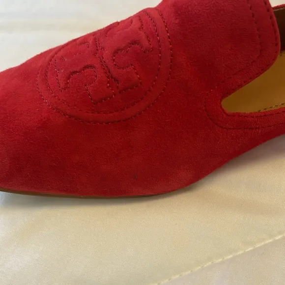 Tory Burch Red Suede Leigh Loafers size 9