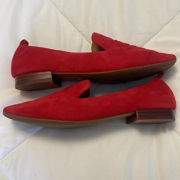 Tory Burch Red Suede Leigh Loafers size 9
