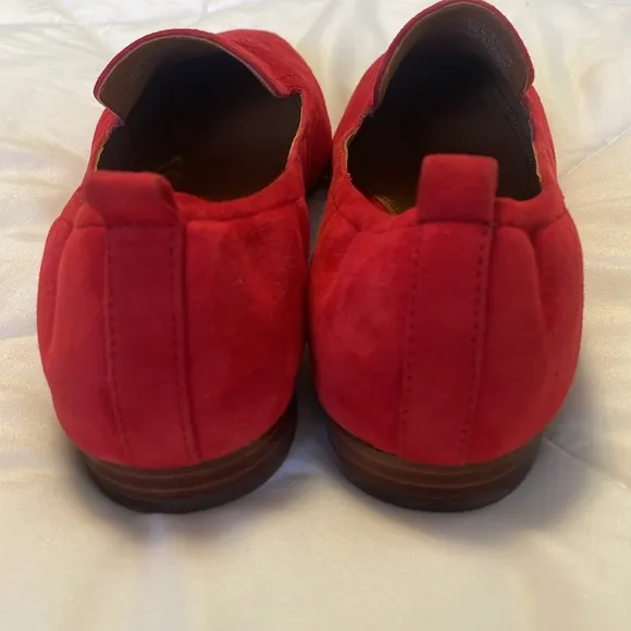 Tory Burch Red Suede Leigh Loafers size 9