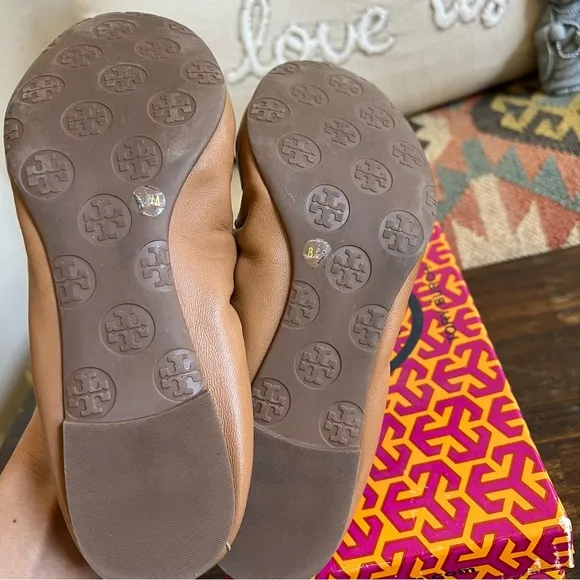 Tory Burch Reese Mestico Ballet Flats In Royal Tan US8.5