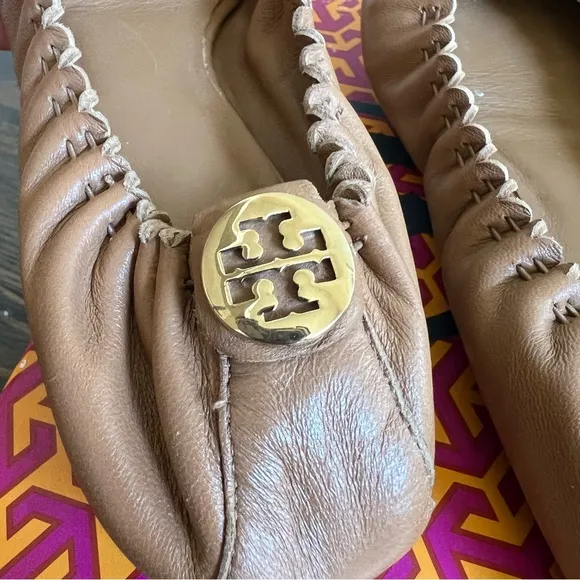 Tory Burch Reese Mestico Ballet Flats In Royal Tan US8.5