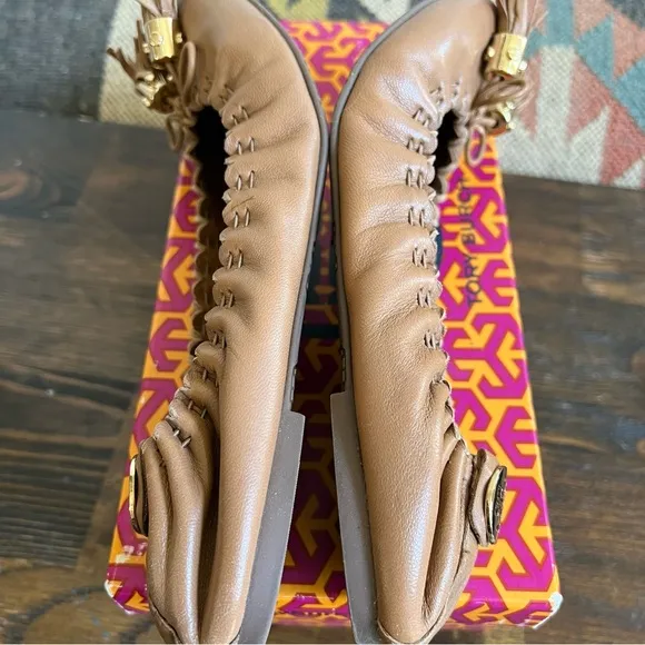 Tory Burch Reese Mestico Ballet Flats In Royal Tan US8.5
