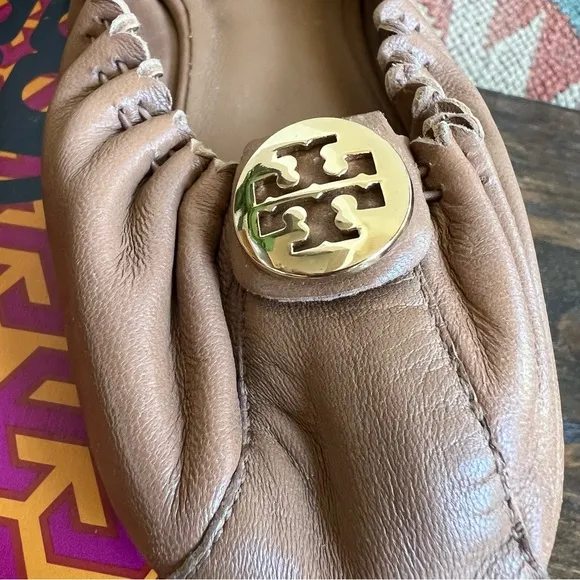 Tory Burch Reese Mestico Ballet Flats In Royal Tan US8.5