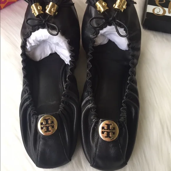 Tory Burch Reese Mestico Flats Black 8.5