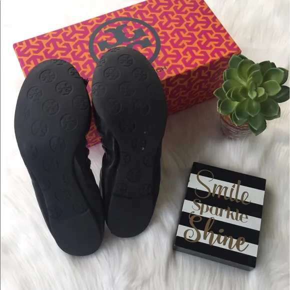 Tory Burch Reese Mestico Flats Black 8.5