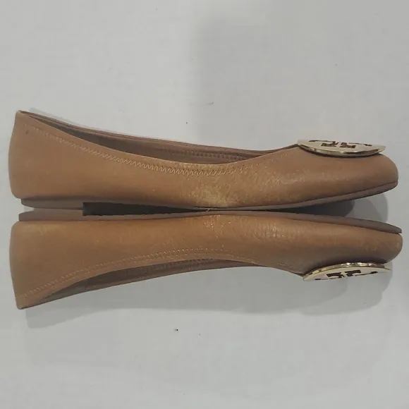 Tory Burch Reva Ballet Flats Royal Tan Tumbled 9M