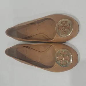 Tory Burch Reva Ballet Flats Royal Tan Tumbled 9M