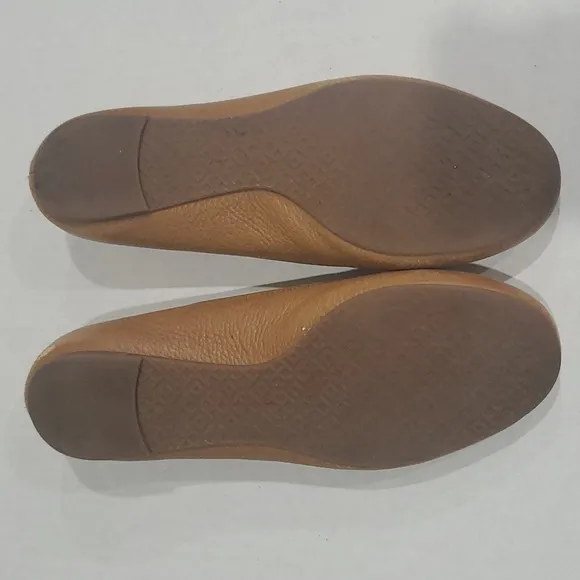 Tory Burch Reva Ballet Flats Royal Tan Tumbled 9M