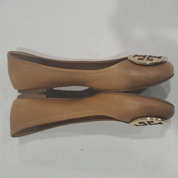 Tory Burch Reva Ballet Flats Royal Tan Tumbled 9M