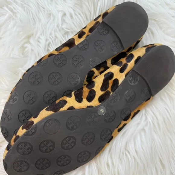 Tory Burch Reva Leopard Calf Hair Ballet Flats