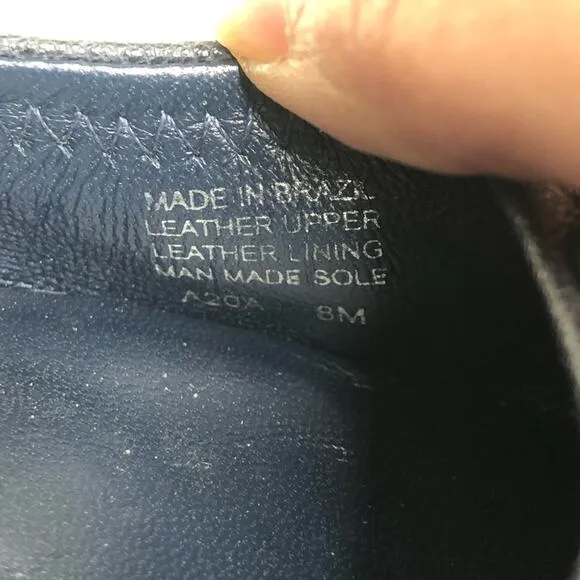 Tory Burch Reva Navy Blue Tortoise Shell Logo Ballet Flats