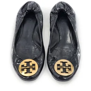 TORY BURCH Reva Patent Leather Ballet Flats Black