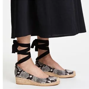 Tory Burch Snakeprint Espadrilles Wedges Women’s Shoes 9