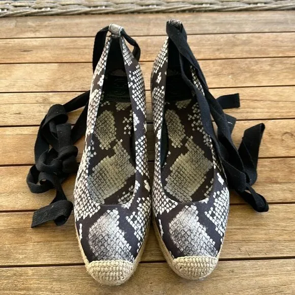 Tory Burch Snakeprint Espadrilles Wedges Women’s Shoes 9