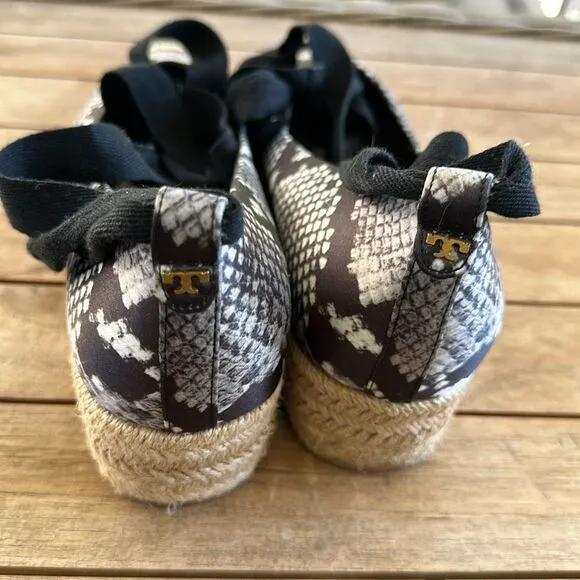 Tory Burch Snakeprint Espadrilles Wedges Women’s Shoes 9