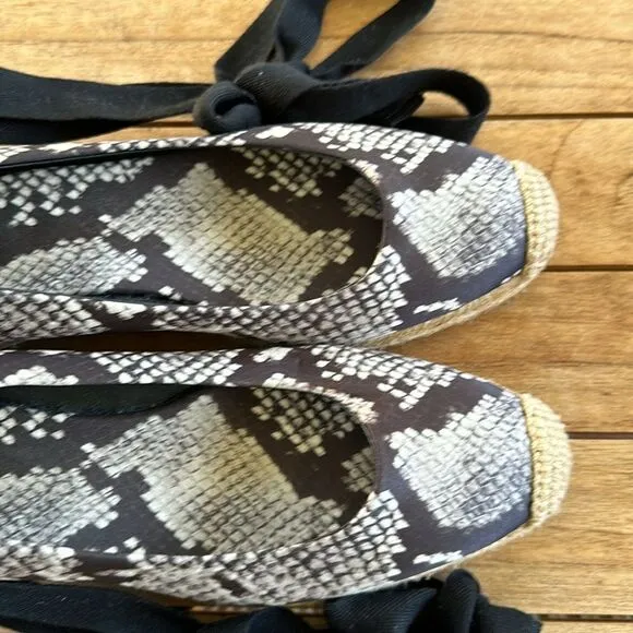 Tory Burch Snakeprint Espadrilles Wedges Women’s Shoes 9