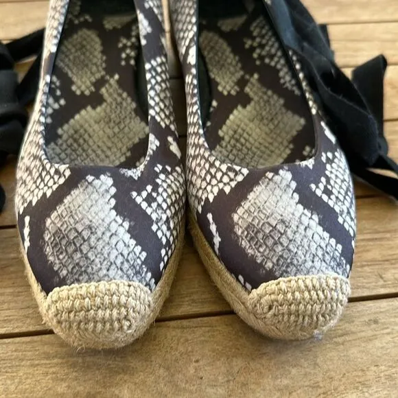 Tory Burch Snakeprint Espadrilles Wedges Women’s Shoes 9