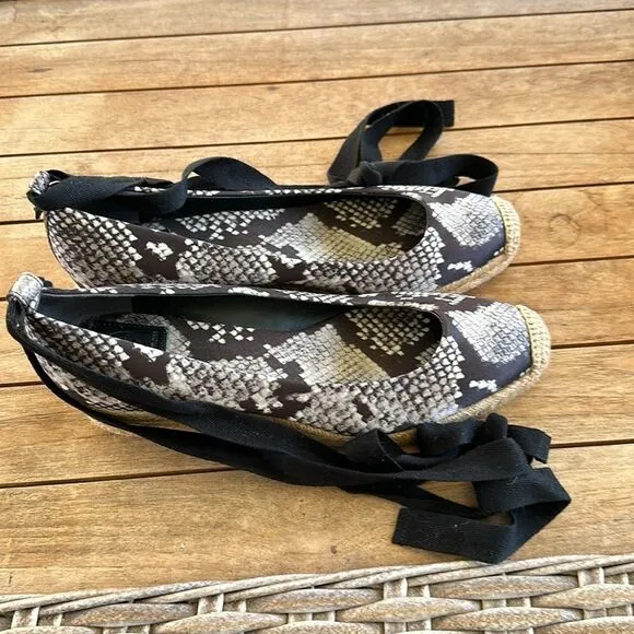 Tory Burch Snakeprint Espadrilles Wedges Women’s Shoes 9