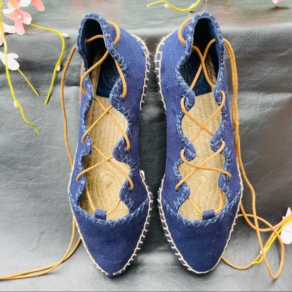 Tory Burch 'Sonoma'  Ghillie Espadrille Flats Size 5M