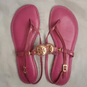 Tory Burch women flat pink sandals size 7.5