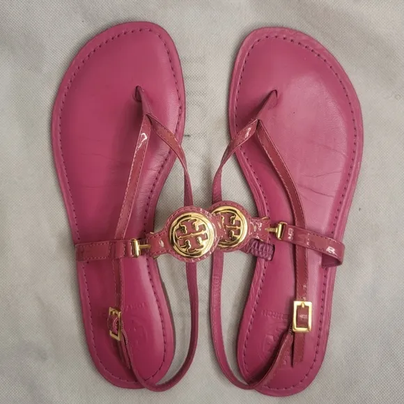 Tory Burch women flat pink sandals size 7.5