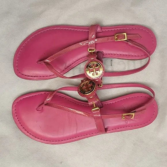 Tory Burch women flat pink sandals size 7.5