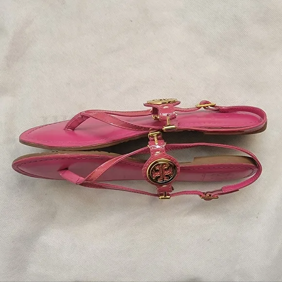 Tory Burch women flat pink sandals size 7.5