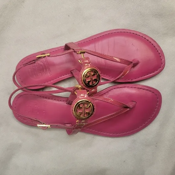 Tory Burch women flat pink sandals size 7.5