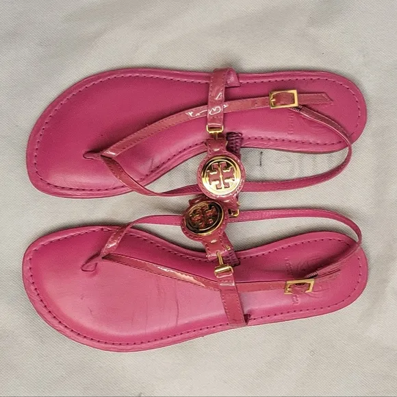 Tory Burch women flat pink sandals size 7.5