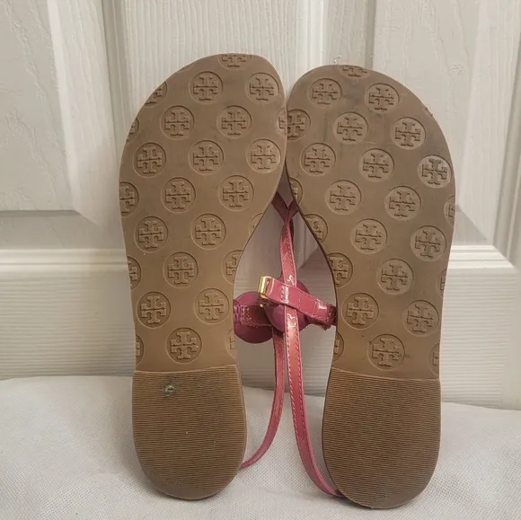 Tory Burch women flat pink sandals size 7.5
