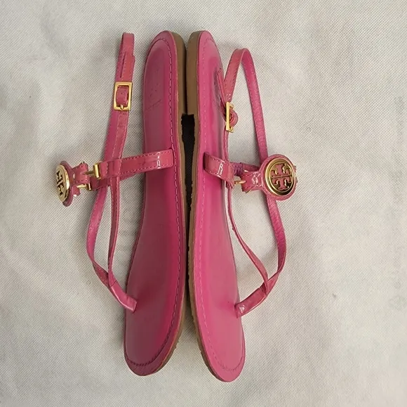 Tory Burch women flat pink sandals size 7.5