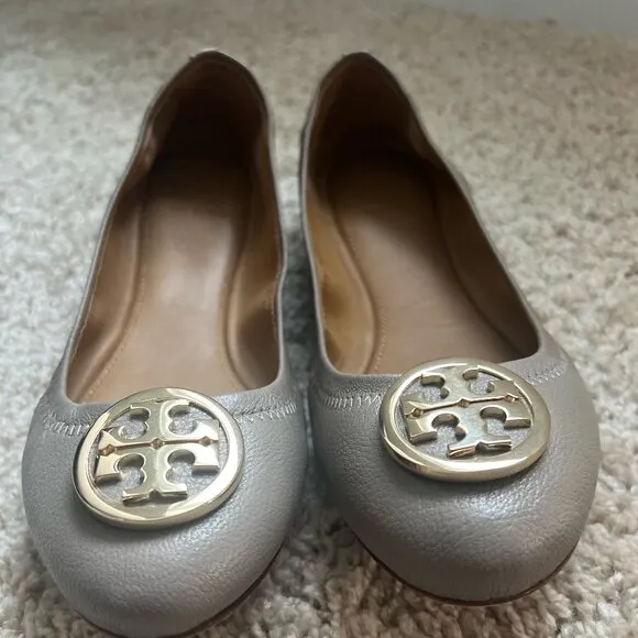 Tory Burch Women&quot;s French Gray Ballet Flats Size : 8