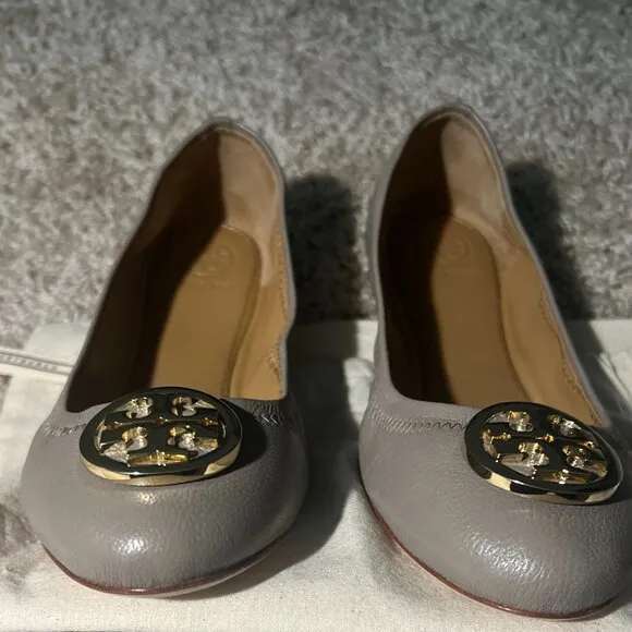 Tory Burch Women&quot;s French Gray Ballet Flats Size : 8