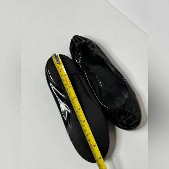 Tory Burch Womens Minnie Travel Ballet Flats - Black Patent Leather Size 6