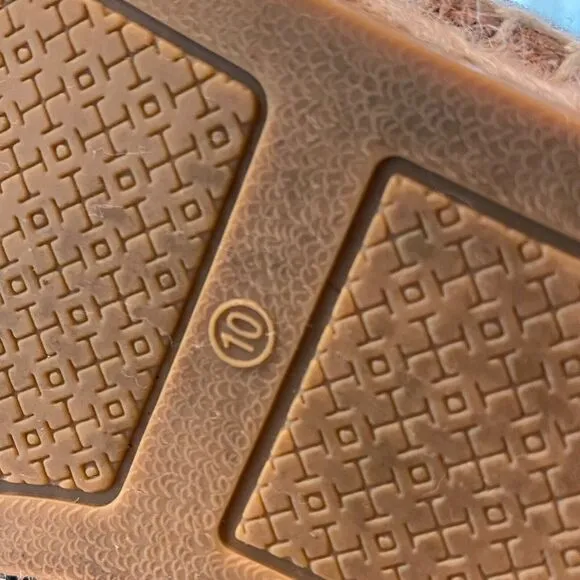 Tory Burch‎ Women's Tan Leather Fisherman Espadrilles Slip-On Flats US Size 10 M