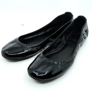 Tory Burch~Eddie Ballet~BLACK PATENT LEATHER BALLET FLATS SIZE 7.5