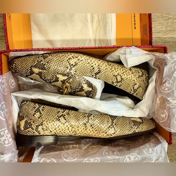 Tory BurchWomen's Jessa Classic Snake Embossed Loafers size 10.5
