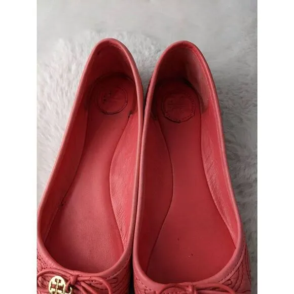 Tory Burch Chelsea Pink Stitched Ballet Flats sz 7.5
