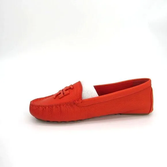 Tory Burch Lowell 2 Driver Loafers in Spicy Orange SZ 6.5