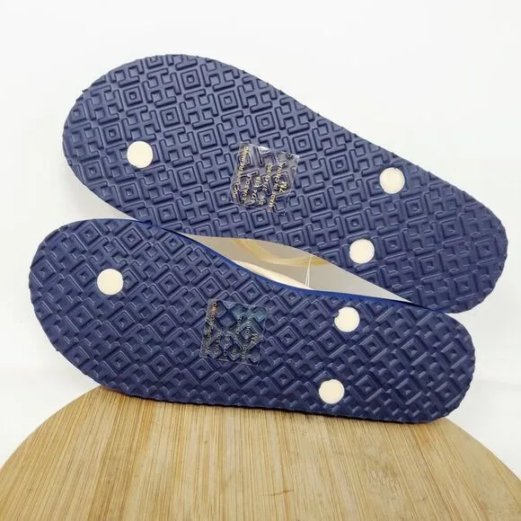 Tory Burch Sandals Womens 7 Thin Flip Flop Thong Strappy Flat Shoes