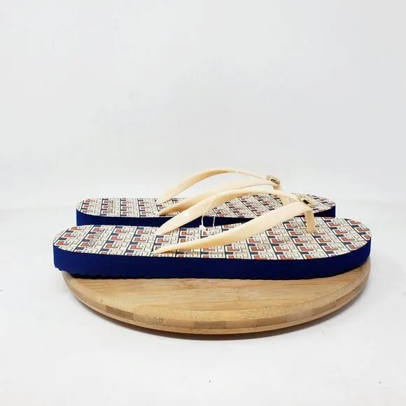 Tory Burch Sandals Womens 7 Thin Flip Flop Thong Strappy Flat Shoes