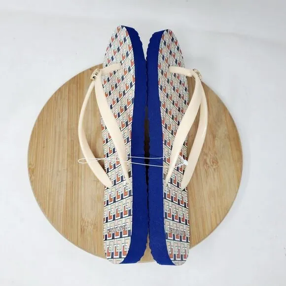 Tory Burch Sandals Womens 7 Thin Flip Flop Thong Strappy Flat Shoes