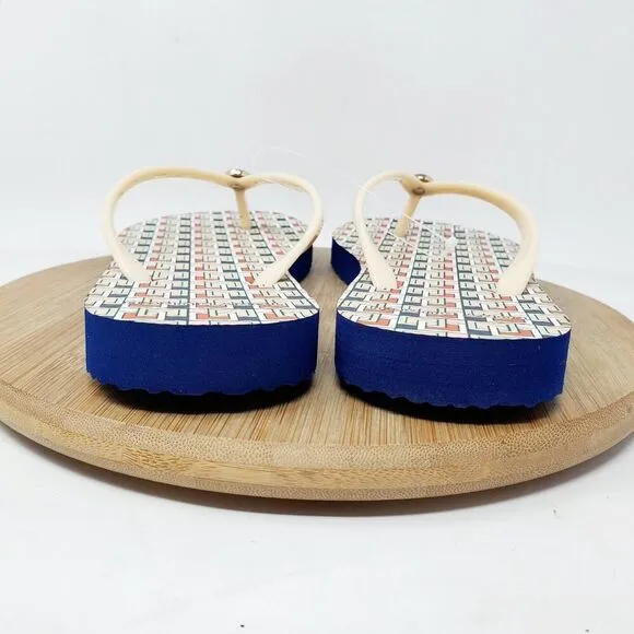 Tory Burch Sandals Womens 7 Thin Flip Flop Thong Strappy Flat Shoes