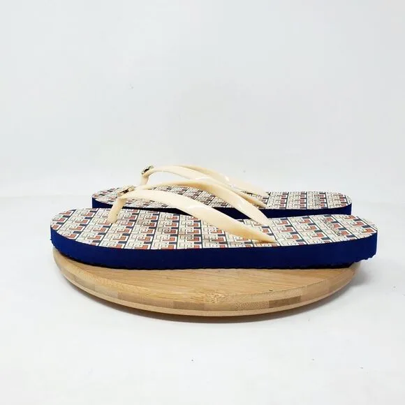 Tory Burch Sandals Womens 7 Thin Flip Flop Thong Strappy Flat Shoes