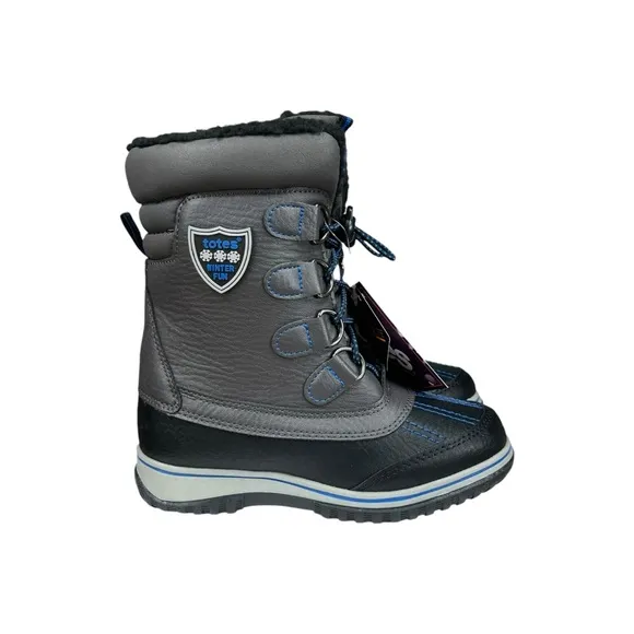 Totes boys Morris Charcoal waterproof fleece lined insulated winter boots