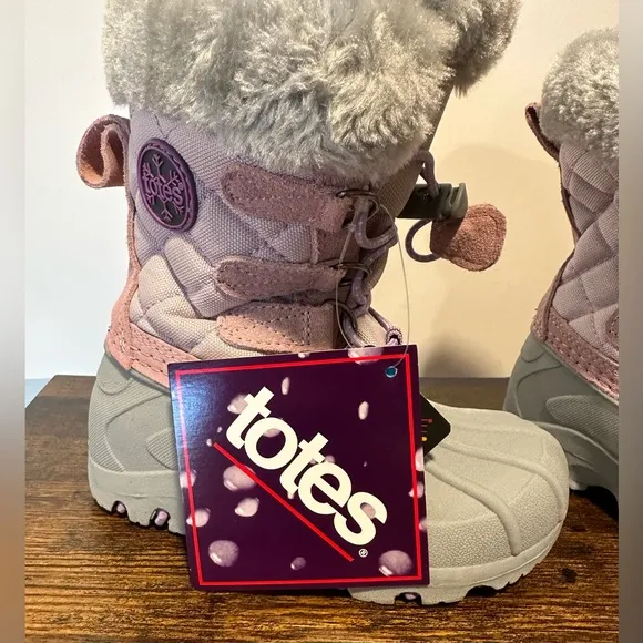 Totes Toddler Girls Lil Jenny Purple Waterproof Winter Boots NWT Various Sizes