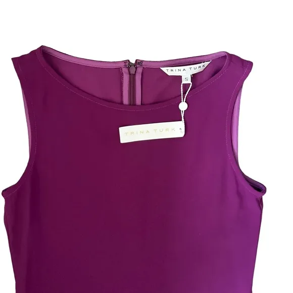 Trina Turk Sleeveless Purple Plum Blossom Joyous Asymmetrical Dress Size S NWT