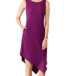 Trina Turk Sleeveless Purple Plum Blossom Joyous Asymmetrical Dress Size S NWT