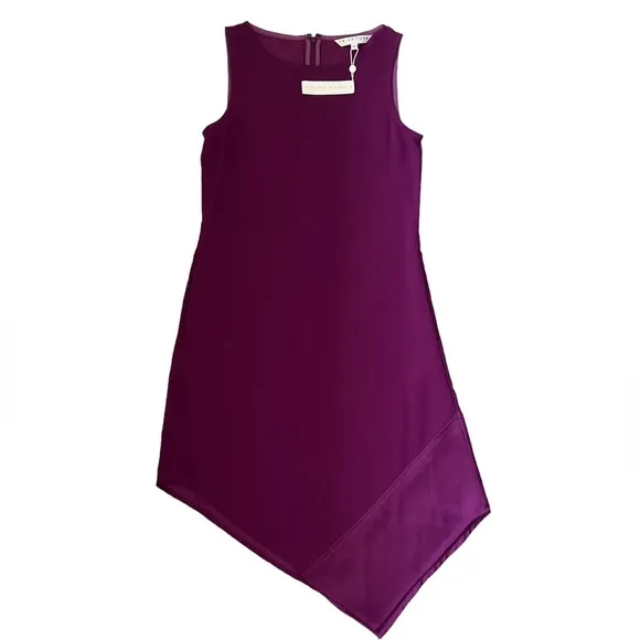 Trina Turk Sleeveless Purple Plum Blossom Joyous Asymmetrical Dress Size S NWT